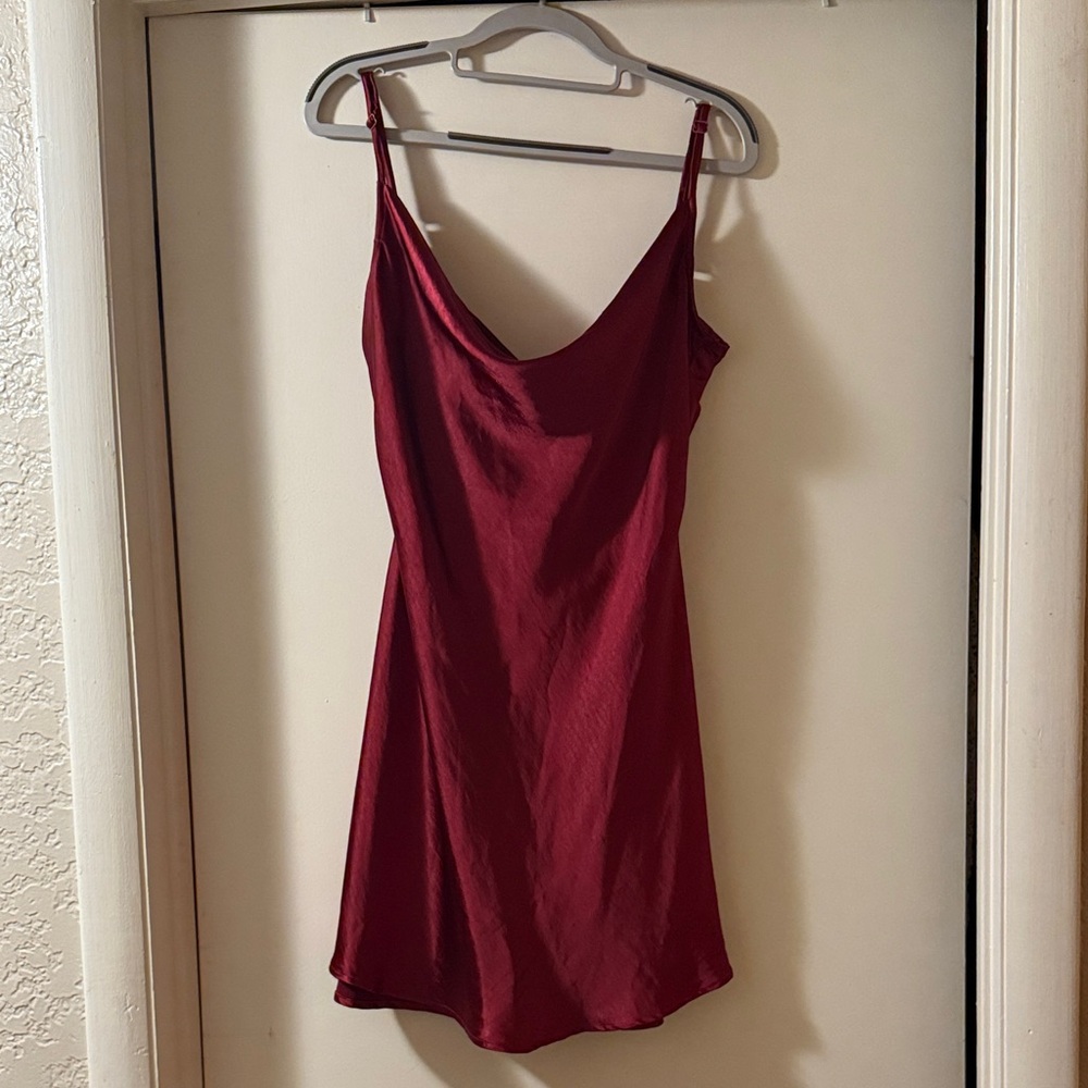 Speechless Burgundy Satin Slip Dress Size Large
